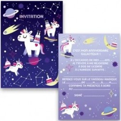 Cartes d'invitations Licornes
